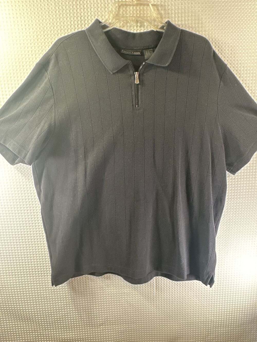 Christian Lacroix Ribbed Quarter-Zip Short Sleeve Polo Shirt
